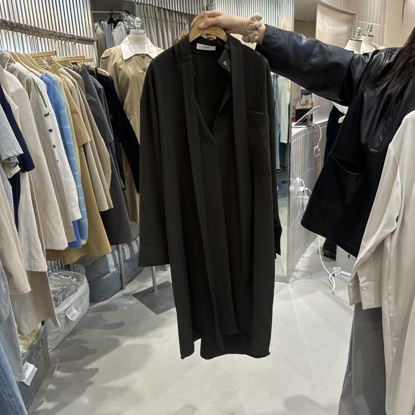 ALEGRE直郵韓國代購女裝新款休閑時尚推薦連衣裙含領帶長款ALEGRE連衣裙圖色2