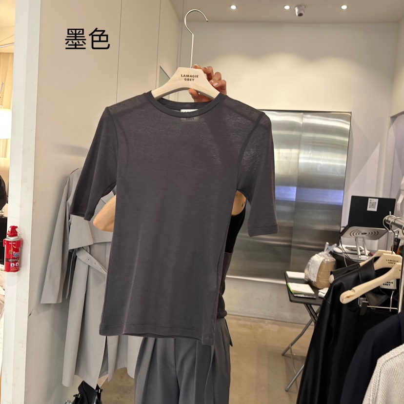LAMAGIEPIE韓國直郵女裝新品時尚休閑熱賣25春夏職業人氣T恤LAMAGIE GREYT恤圖色4