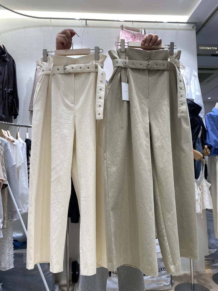 COCOMATON韓國直郵東大門實拍女裝新品推薦時尚休閑褲含腰帶COCOMATON休閑褲