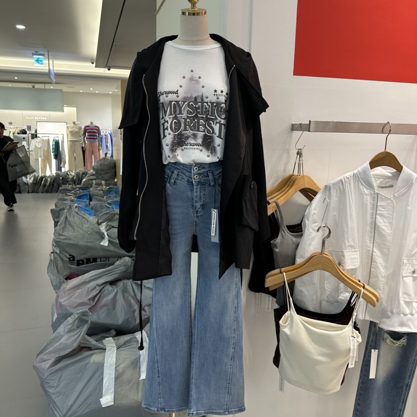 ATPZ韓國直郵東大門代購女裝新款推薦時尚休閑真品長款風衣ATTENTION PLEAES長款風衣