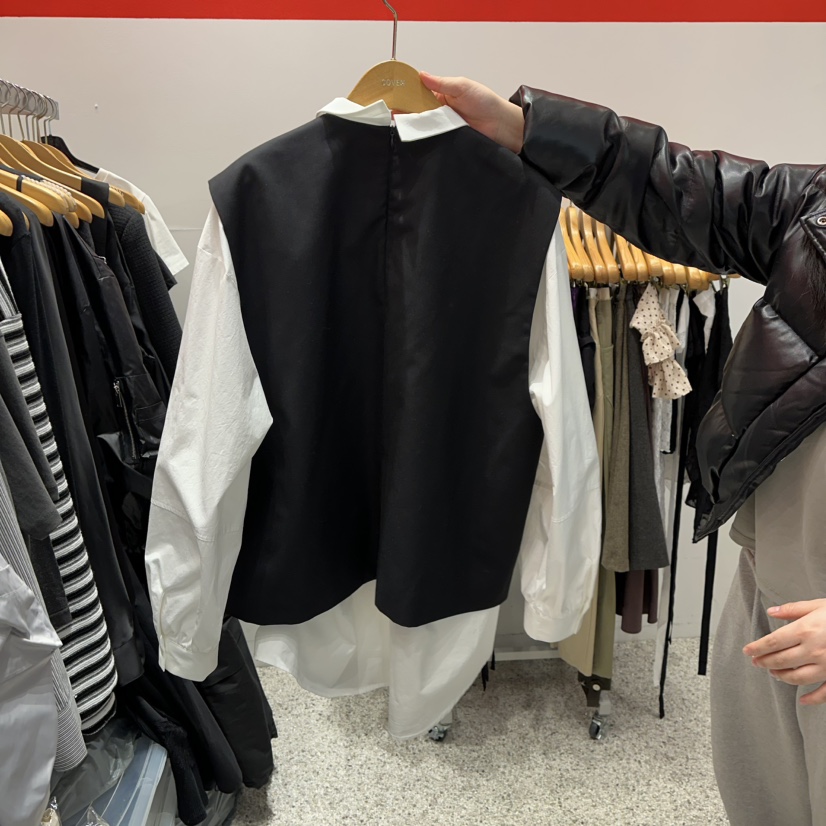 ATPZ韓國直郵東大門代購女裝新款休閑時尚襯衫蕾絲衫假兩件ATTENTION PLEAES襯衫/蕾絲衫