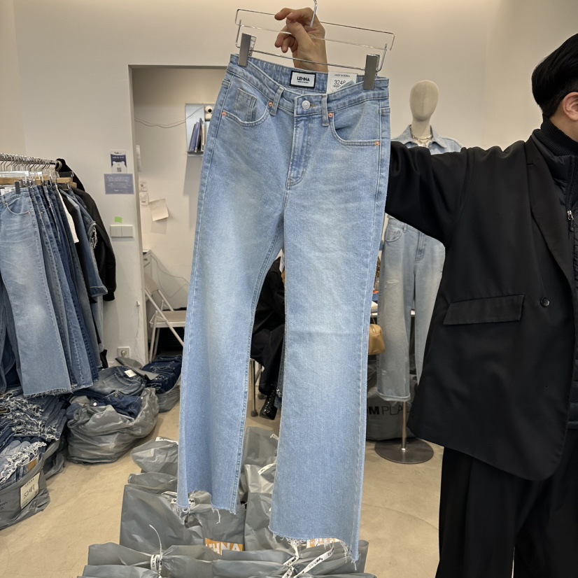 LEHNA韓國直郵東大門實拍女裝新品真品休閑25春夏推薦牛仔褲LEHNA牛仔褲