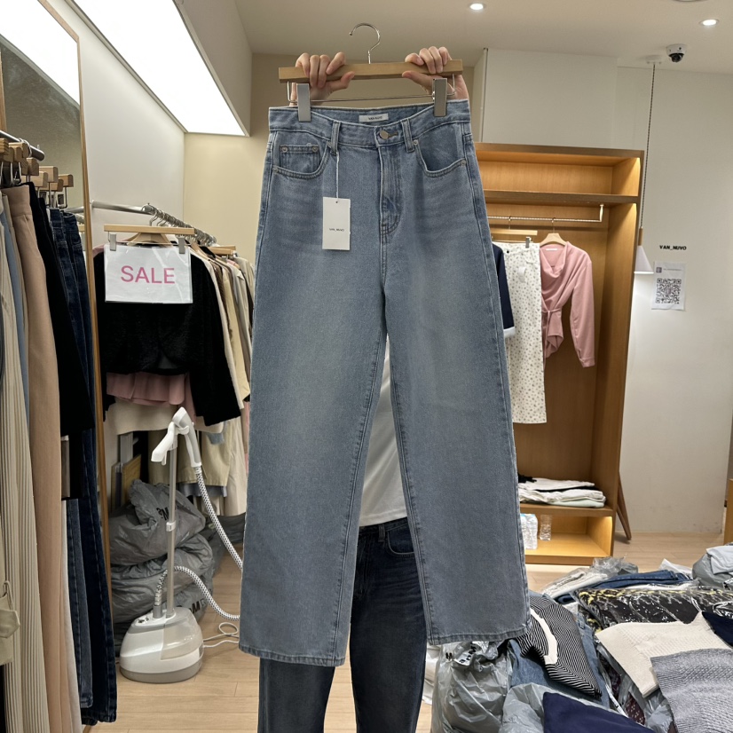 VAN NUVO韓國直郵女裝新品人氣時尚熱賣休閑25春夏牛仔褲長款VAN NUVO牛仔褲圖色1