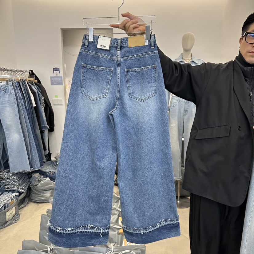 LEHNA韓國直郵東大門實拍女裝新款真品休閑25春夏人氣牛仔褲LEHNA牛仔褲