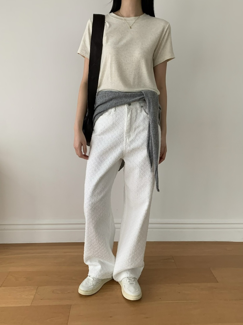 SORBET直郵韓國代購女裝新品休閑職業熱賣人氣25春夏牛仔褲SORBET/flat white牛仔褲