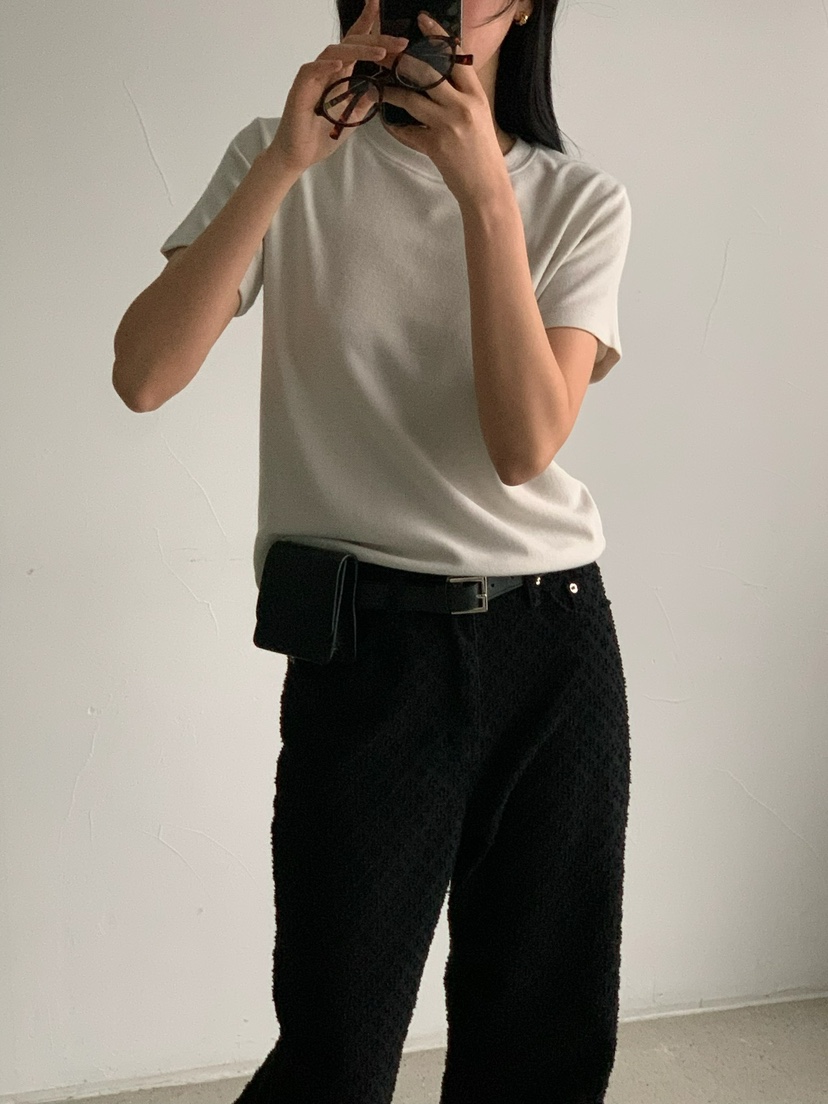 SORBET直郵韓國代購女裝新款推薦人氣時尚真品職業熱賣25春夏T恤SORBET/flat whiteT恤