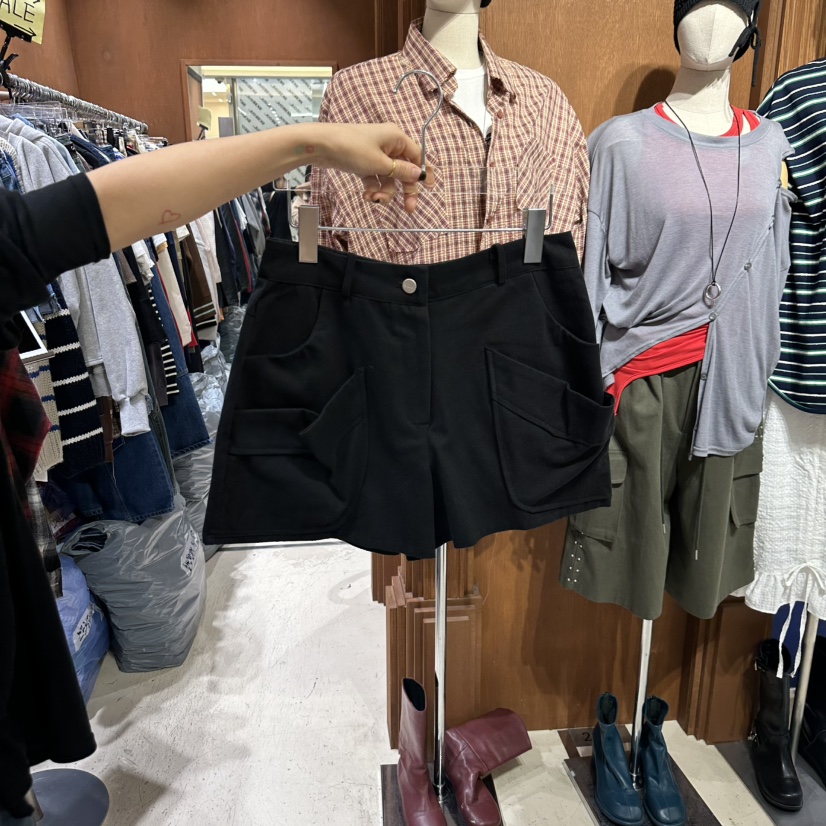 AMOUR韓國直郵東大門實拍女裝新品推薦人氣短褲不含腰帶口袋AMOUR短褲圖色1