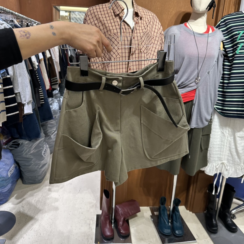 AMOUR韓國直郵東大門實拍女裝新品推薦人氣短褲不含腰帶口袋AMOUR短褲圖色2