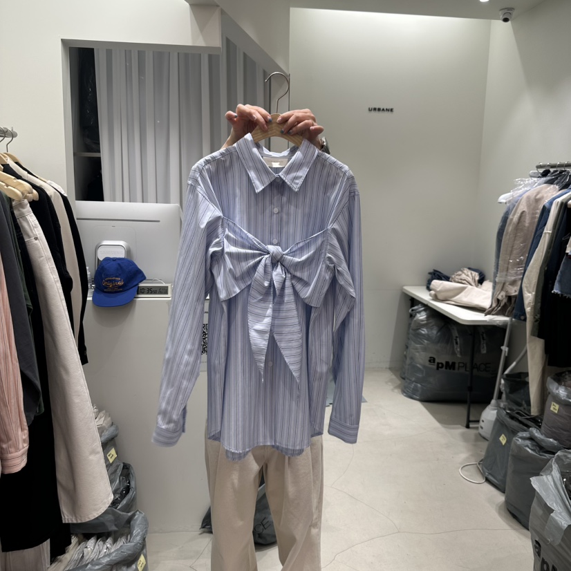 URBANE-P韓國直郵東大門實拍女裝新款人氣襯衫蕾絲衫蝴蝶結URBANE-P襯衫/蕾絲衫圖色2