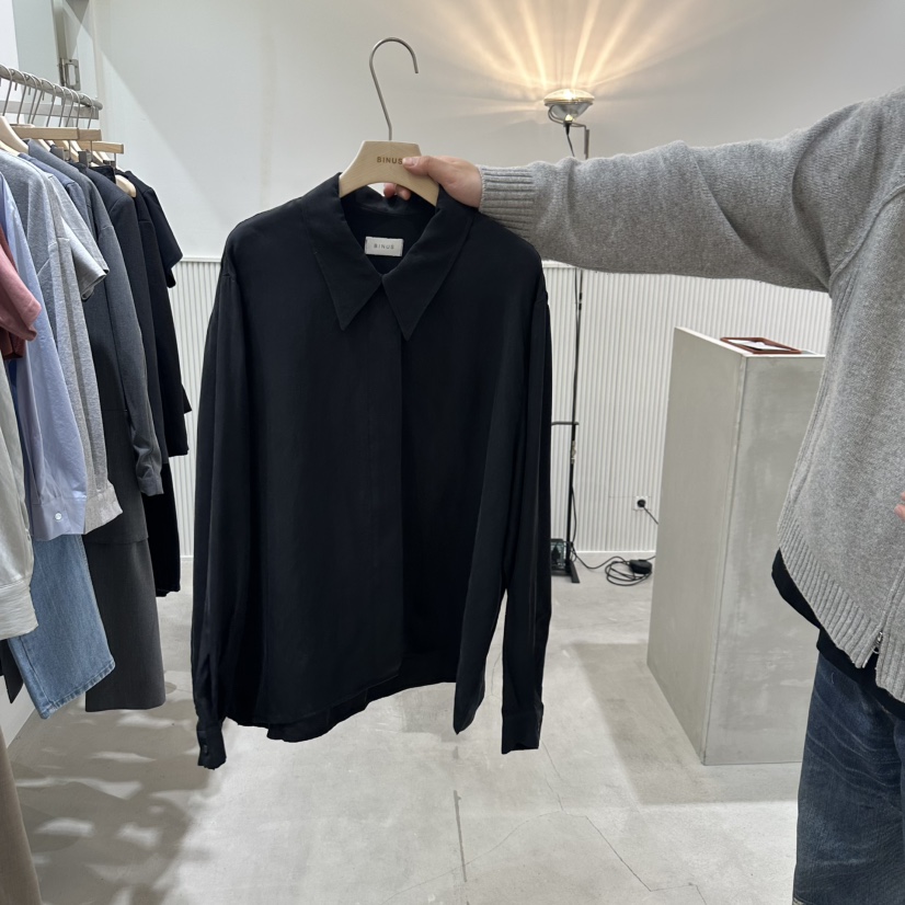 BINUS韓國直郵東大門實拍女裝新品熱賣休閑25春夏襯衫蕾絲衫MWE襯衫/蕾絲衫圖色1