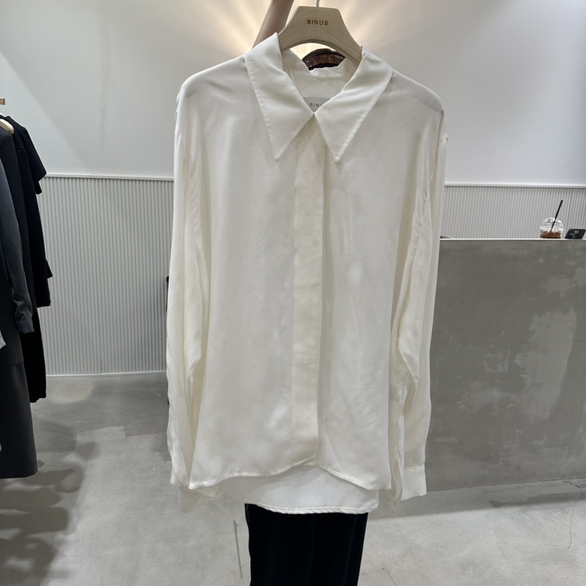 BINUS韓國直郵東大門實拍女裝新品熱賣休閑25春夏襯衫蕾絲衫MWE襯衫/蕾絲衫圖色2