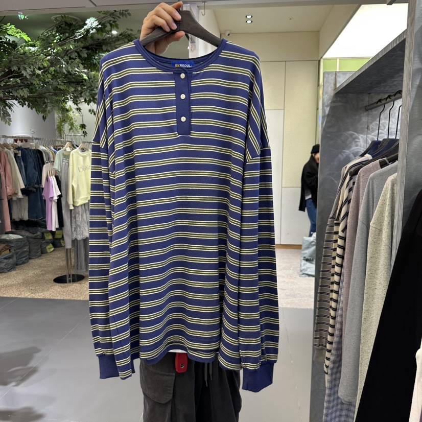 5K韓國直郵東大門代購女裝新品職業時尚25春夏熱賣休閑長袖T恤5K長袖T恤圖色3