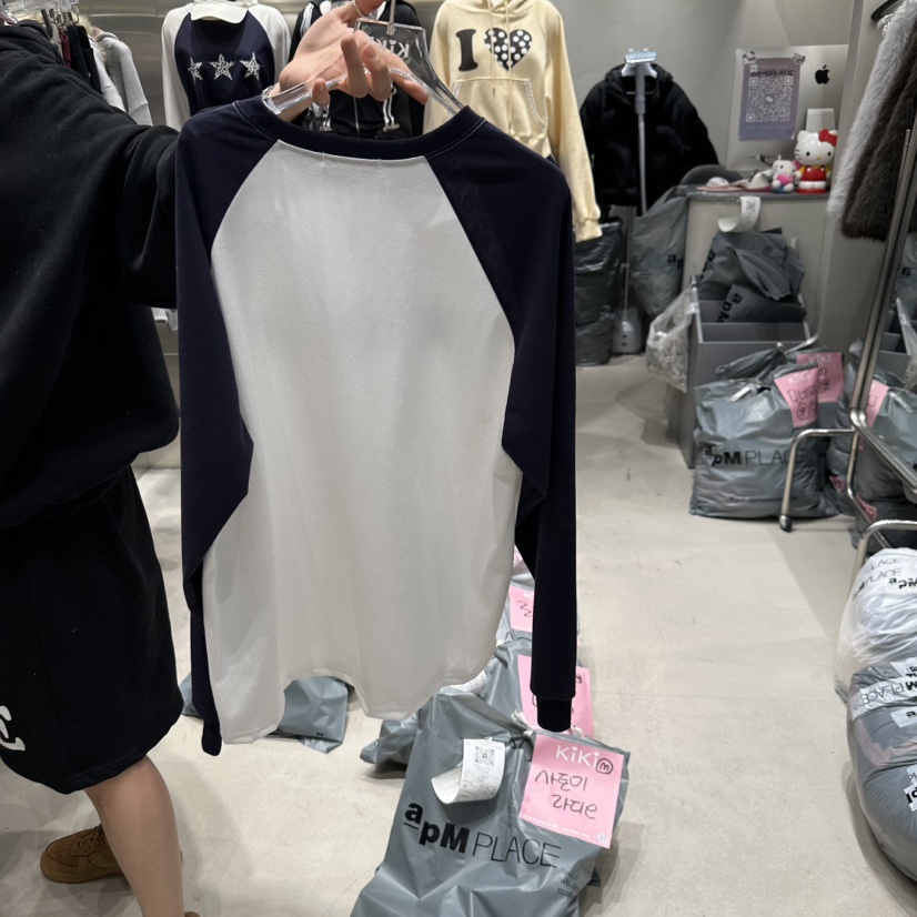 KIKI韓國直郵東大門代購女裝新品熱賣推薦真品25春夏長袖T恤KIKI長袖T恤