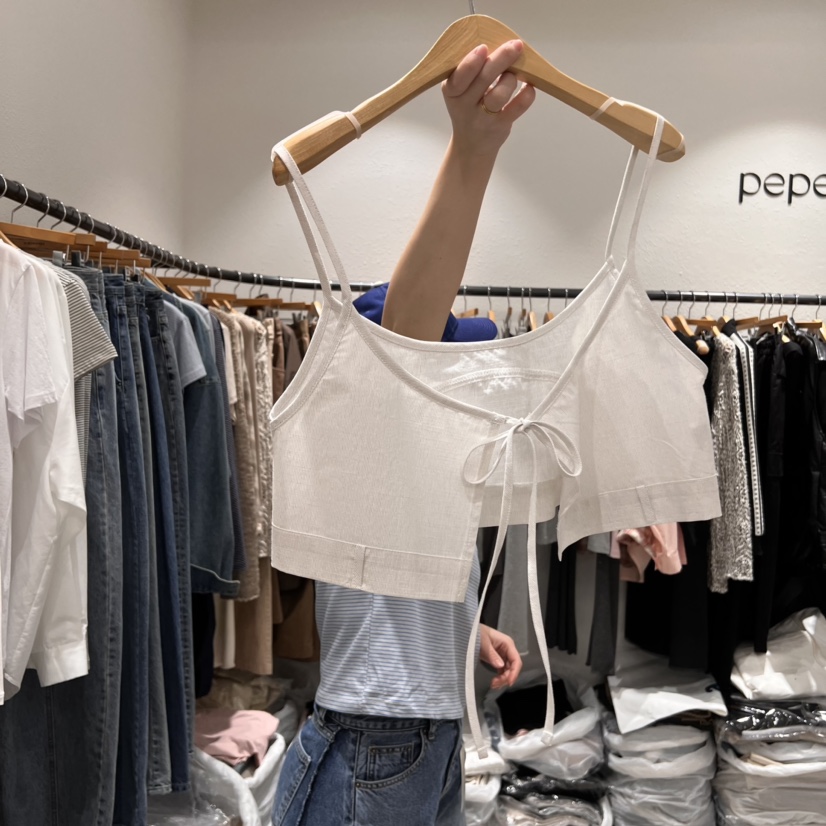 ALMOND PEPE韓國直郵東大門代購女裝新款時尚休閑吊帶背心ALMOND PEPE吊帶/背心
