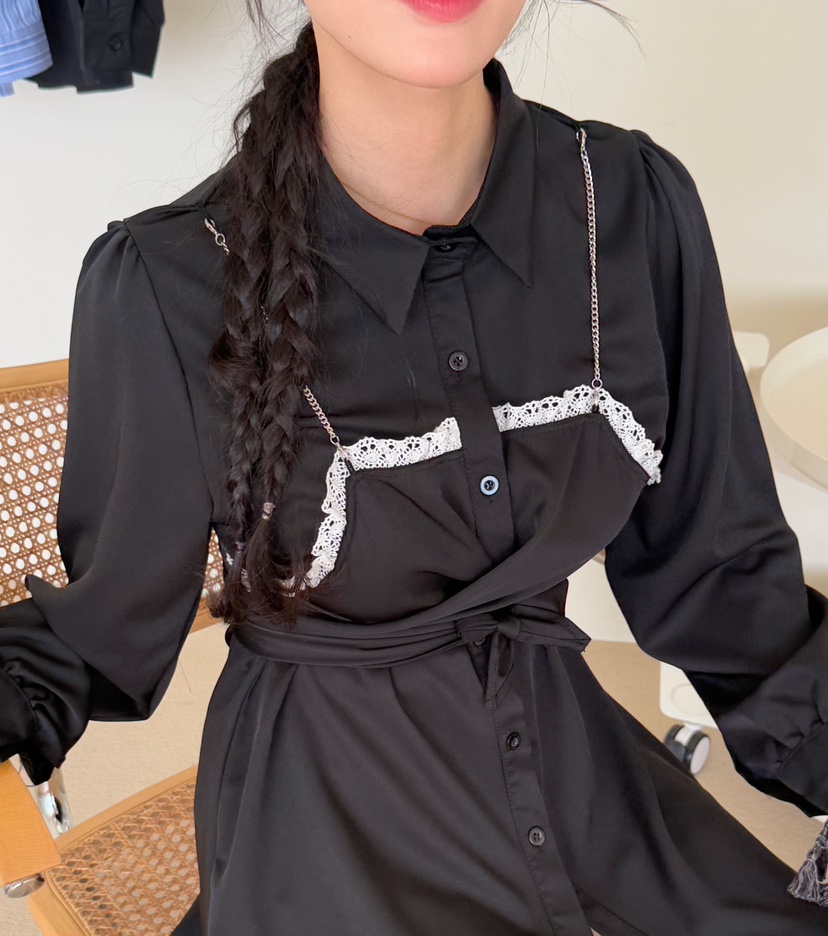 AVEC-OT韓國直郵東大門代購女裝新款25春夏推薦襯衫蕾絲衫AVEC-OT襯衫/蕾絲衫