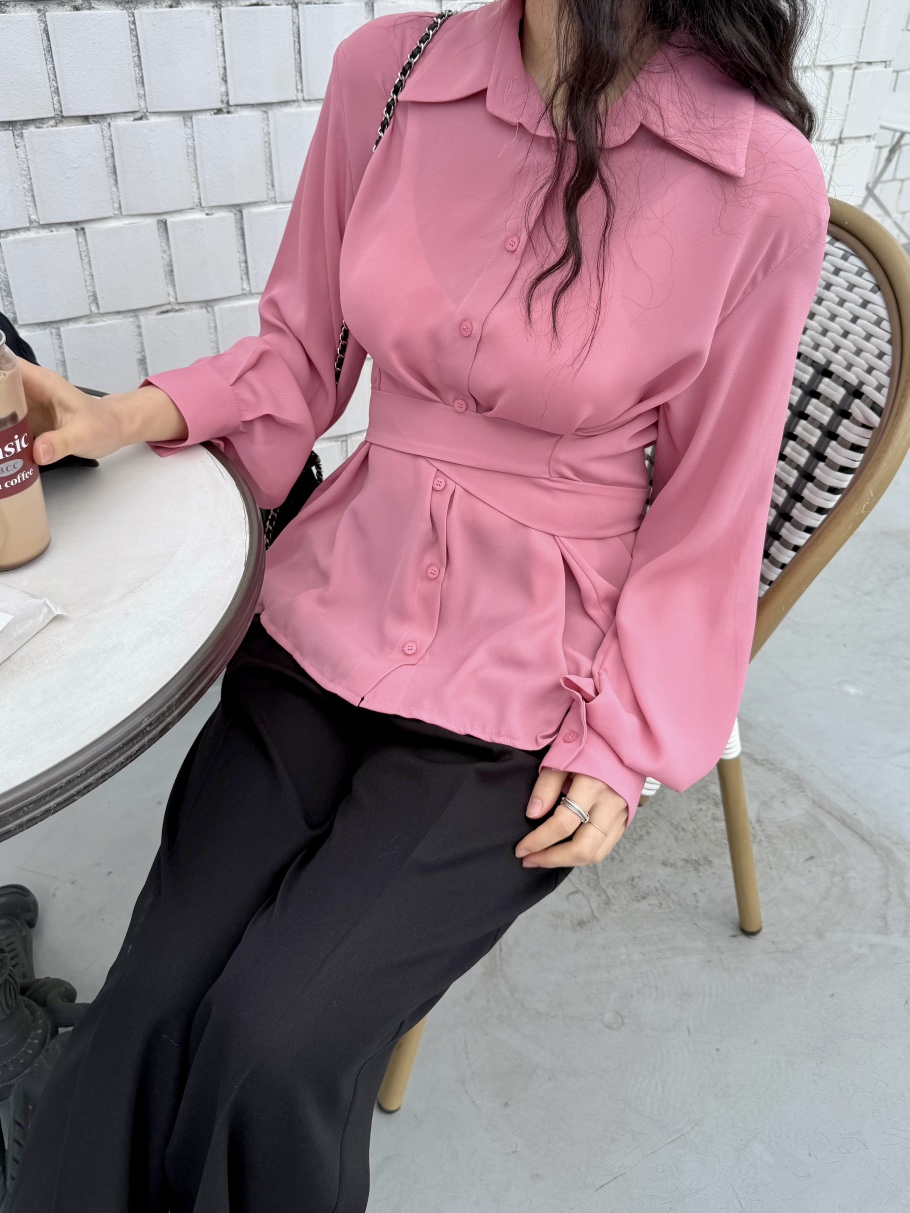 AVEC-OT直郵韓國代購女裝新款真品人氣25春夏職業襯衫蕾絲衫EIGHTGLOW襯衫/蕾絲衫