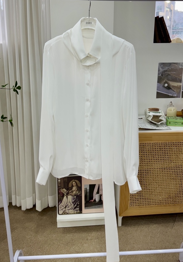 AVEC-OT直郵韓國代購女裝新款真品人氣25春夏職業襯衫蕾絲衫EIGHTGLOW襯衫/蕾絲衫圖色1