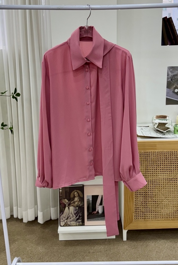 AVEC-OT直郵韓國代購女裝新款真品人氣25春夏職業襯衫蕾絲衫EIGHTGLOW襯衫/蕾絲衫圖色2