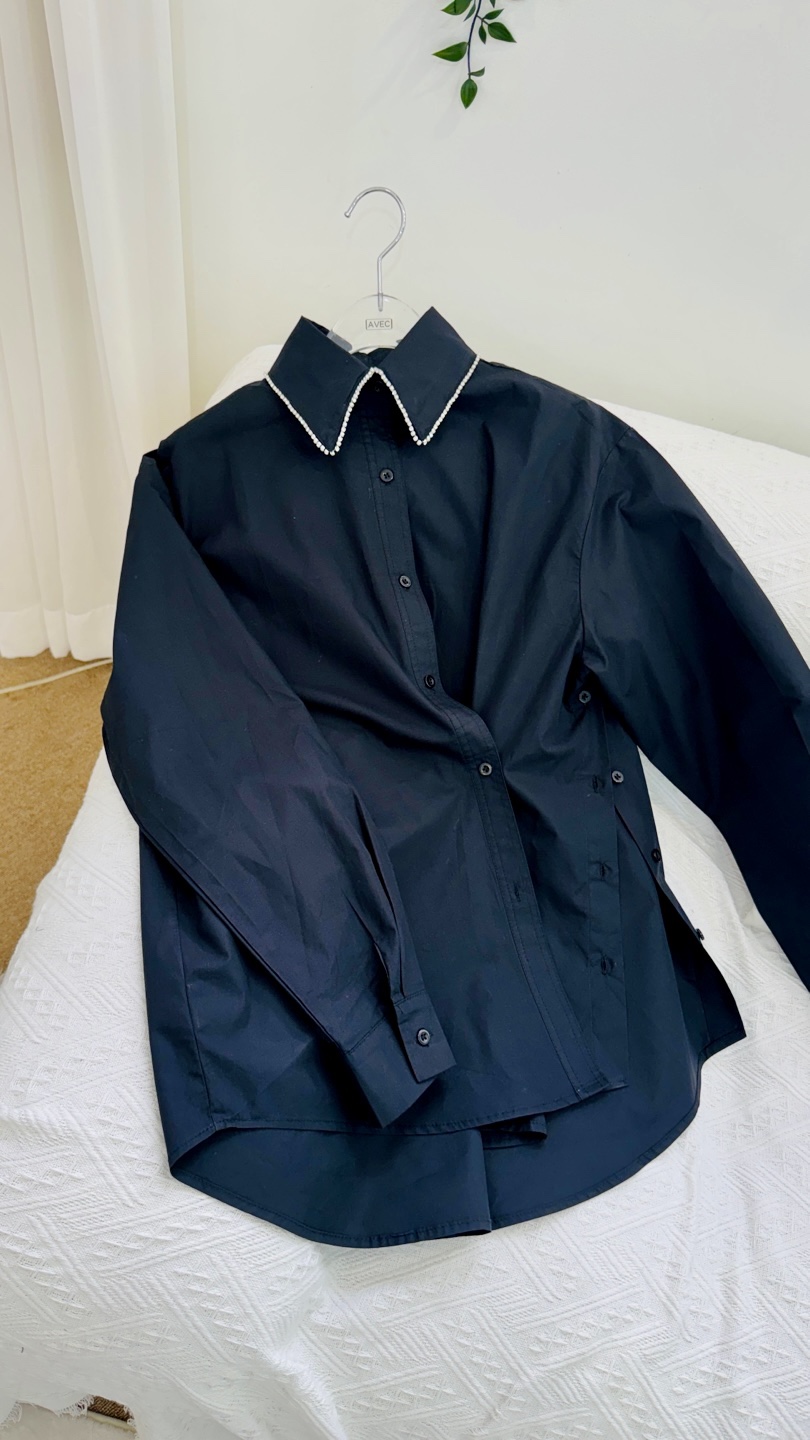 AVEC-OT韓國直郵東大門代購女裝新品25春夏職業襯衫蕾絲衫AVEC-OT襯衫/蕾絲衫