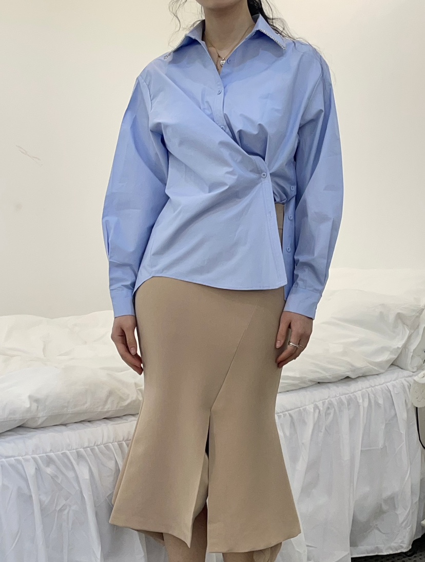 AVEC-OT韓國直郵東大門代購女裝新品25春夏職業襯衫蕾絲衫AVEC-OT襯衫/蕾絲衫