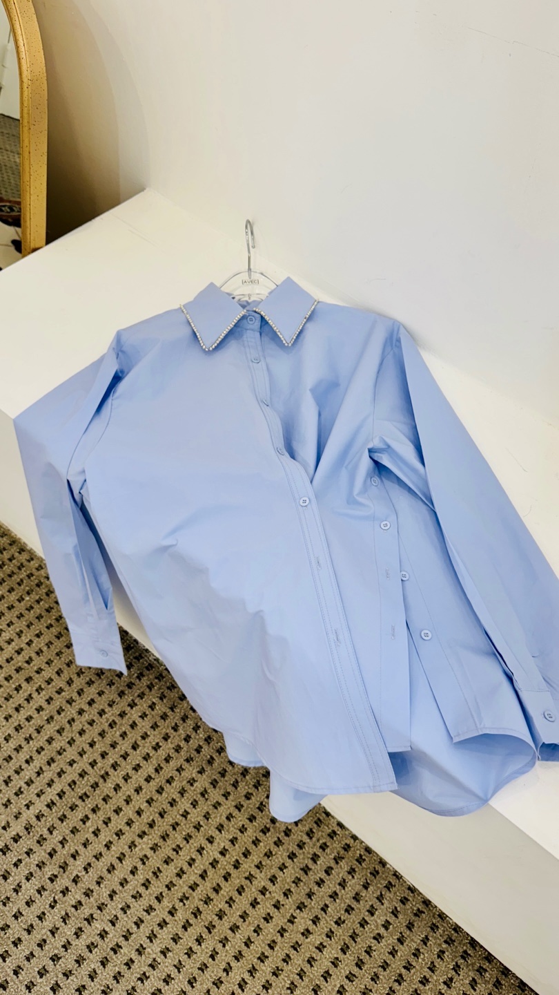 AVEC-OT韓國直郵東大門代購女裝新品25春夏職業襯衫蕾絲衫AVEC-OT襯衫/蕾絲衫