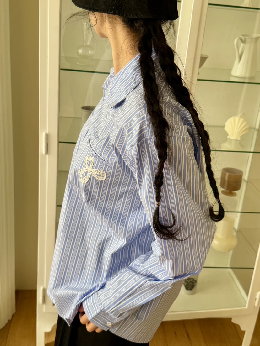 AVEC-OT直郵韓國代購女裝新款真品人氣職業襯衫蕾絲衫高領AVEC-OT襯衫/蕾絲衫