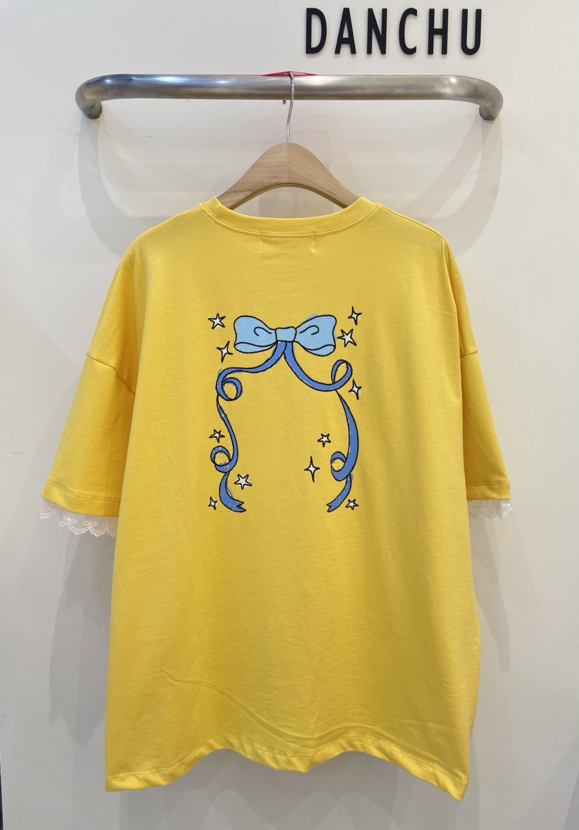 DANCHU韓國直郵女裝新品25春夏人氣推薦職業熱賣時尚T恤蝴蝶結DANCHUT恤