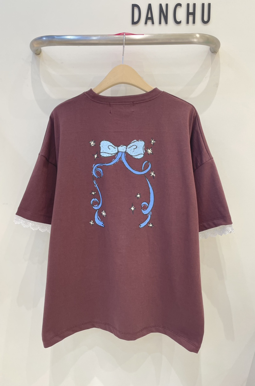 DANCHU韓國直郵女裝新品25春夏人氣推薦職業熱賣時尚T恤蝴蝶結DANCHUT恤