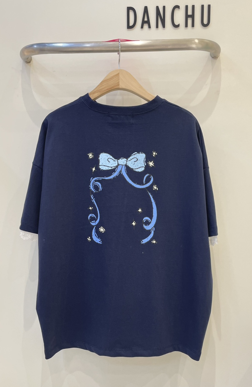 DANCHU韓國直郵女裝新品25春夏人氣推薦職業熱賣時尚T恤蝴蝶結DANCHUT恤