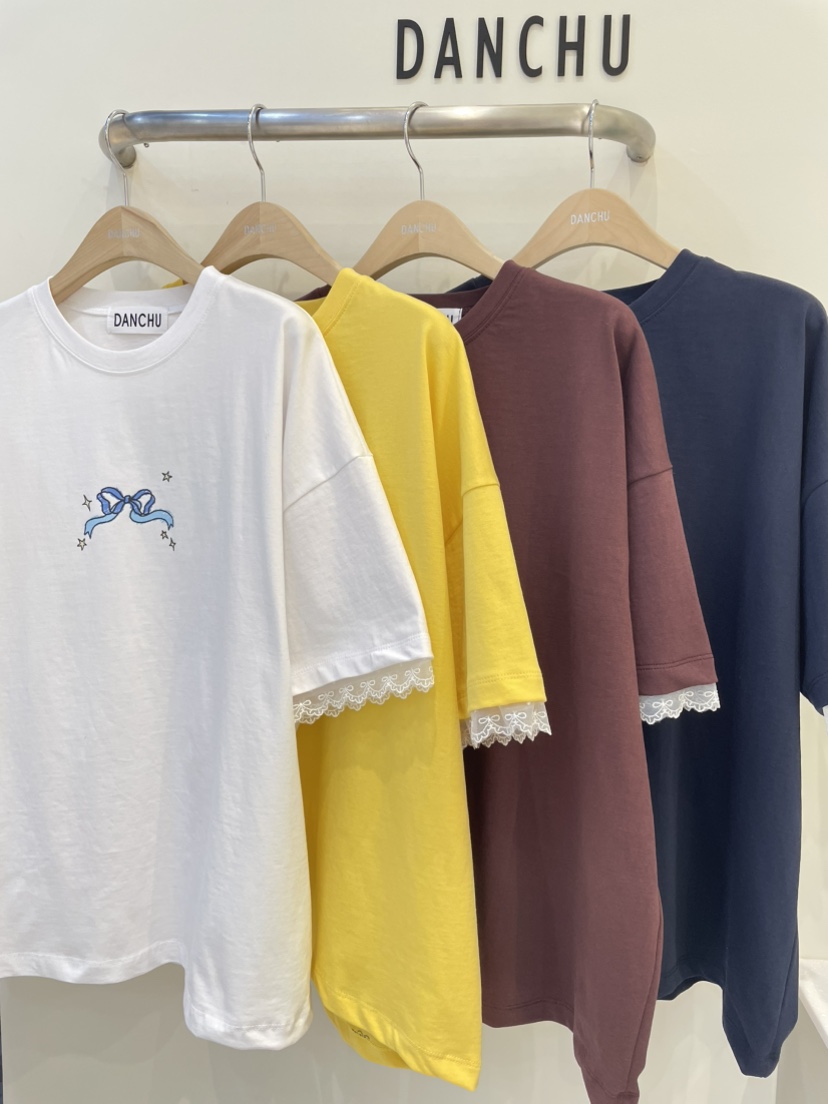 DANCHU韓國直郵女裝新品25春夏人氣推薦職業熱賣時尚T恤蝴蝶結DANCHUT恤