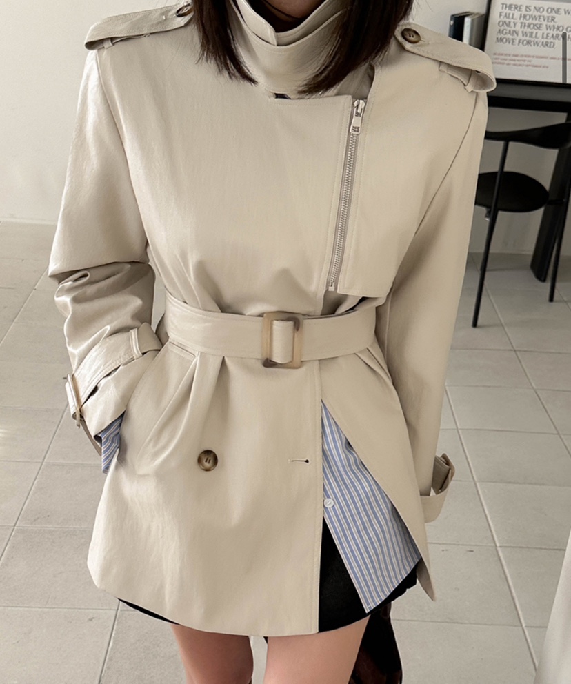 LEA/ASHER-J韓國直郵女裝新品25春夏人氣推薦職業皮衣皮革PitaPat皮衣
