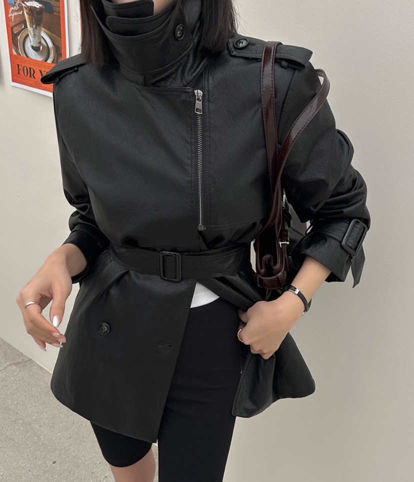 LEA/ASHER-J韓國直郵女裝新品25春夏人氣推薦職業皮衣皮革PitaPat皮衣