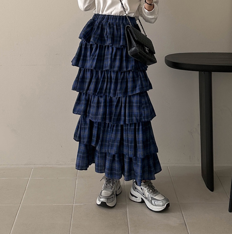 LEA/ASHER-J韓國直郵女裝新品職業推薦真品熱賣人氣長裙格紋PitaPat長裙圖色1
