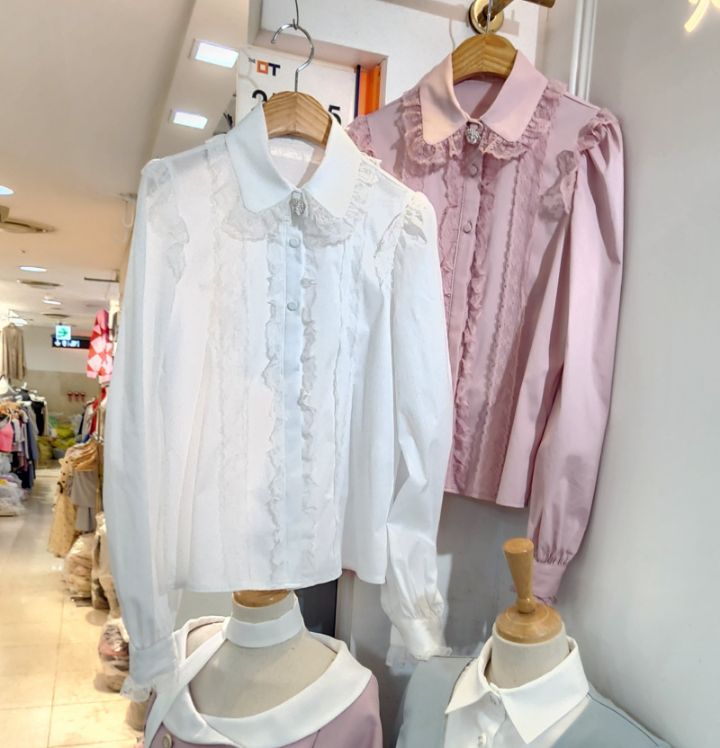 火Ⅱ-화투-T韓國直郵東大門代購女裝新品職業真品襯衫蕾絲衫火Ⅱ襯衫/蕾絲衫