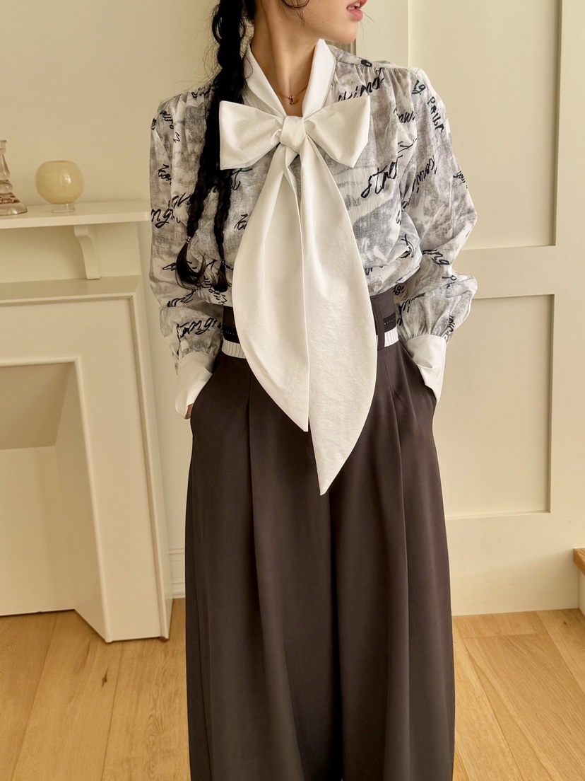 AVEC-OT韓國直郵女裝新款熱賣25春夏休閑真品時尚襯衫蕾絲衫AVEC-OT襯衫/蕾絲衫
