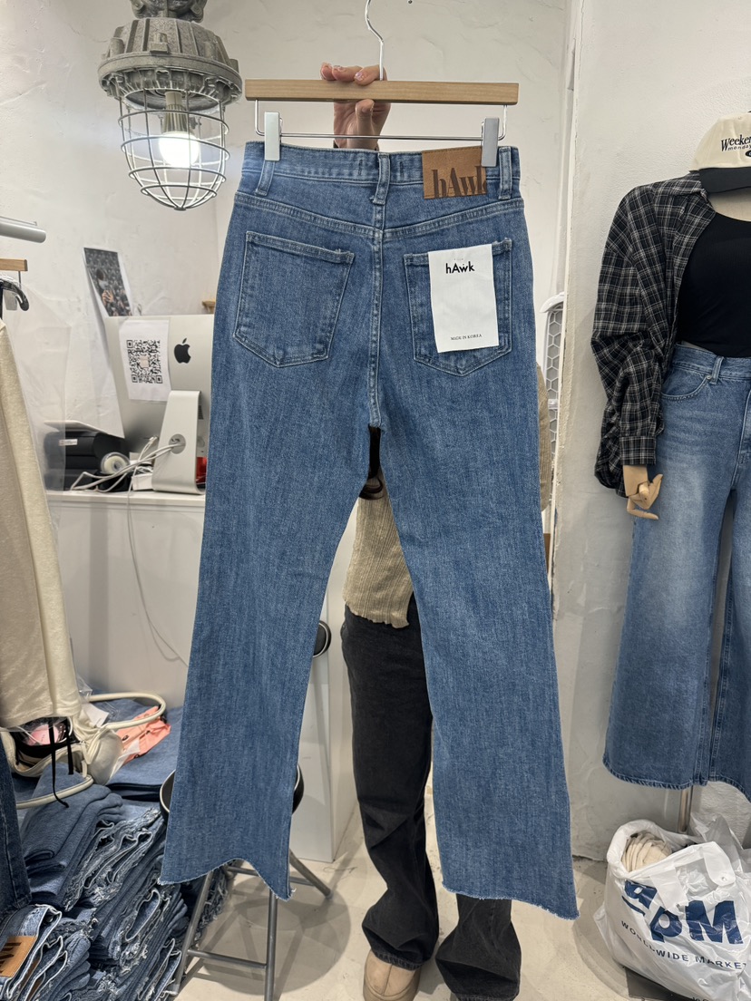 HAWK韓國直郵東大門實拍女裝新品推薦職業人氣休閑25春夏牛仔褲Le Ahicon牛仔褲