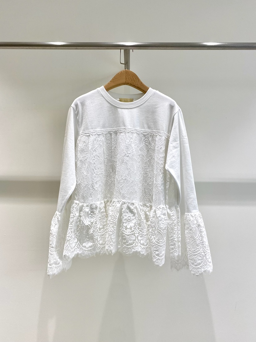 1968韓國㊣直郵東大門代購女裝新款人氣時尚長袖T恤蕾絲雙層1968/YEOUYA長袖T恤圖色1