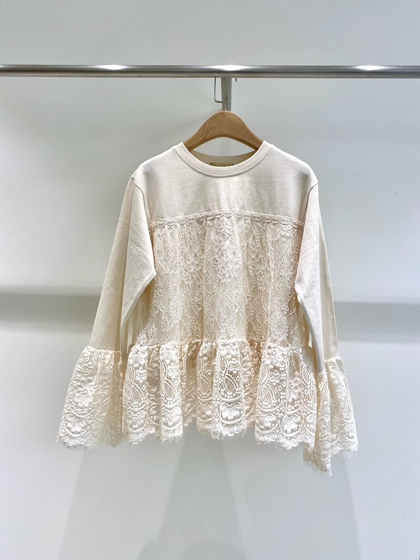 1968韓國㊣直郵東大門代購女裝新款人氣時尚長袖T恤蕾絲雙層1968/YEOUYA長袖T恤圖色2