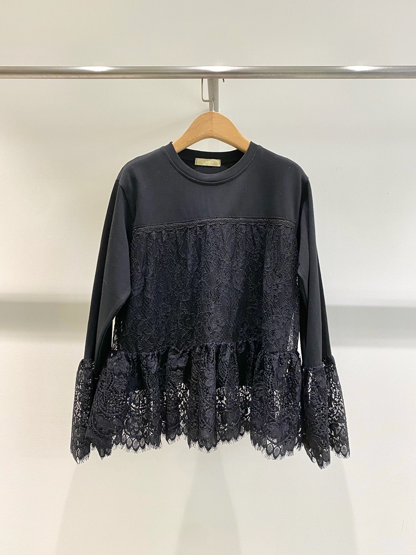 1968韓國㊣直郵東大門代購女裝新款人氣時尚長袖T恤蕾絲雙層1968/YEOUYA長袖T恤圖色3