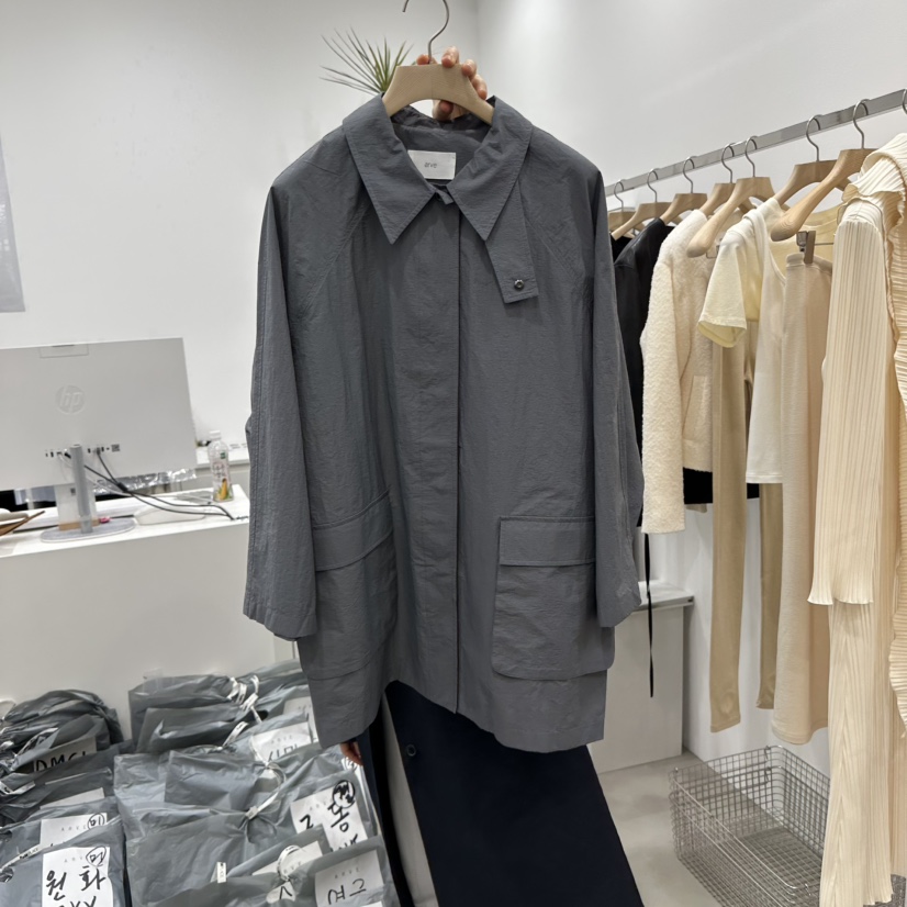 ARVE直郵韓國代購㊣女裝新品25春夏熱賣休閑人氣推薦長款風衣ARVE長款風衣圖色2