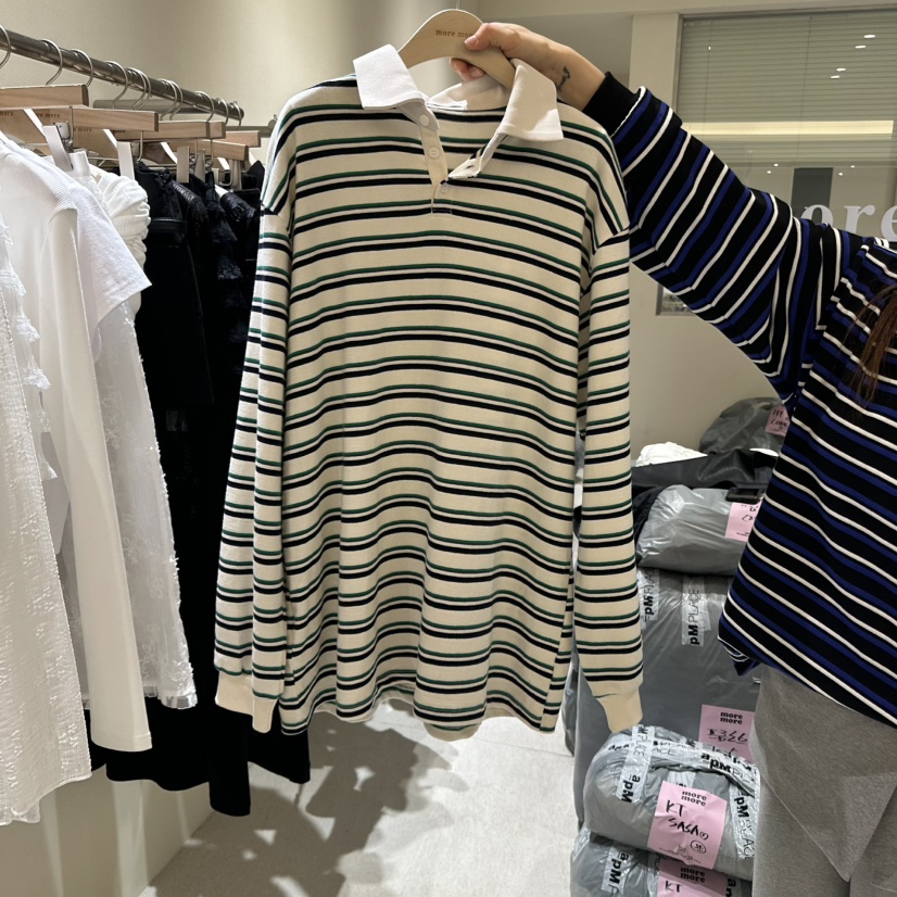 MOREMORE直郵韓國代購㊣女裝新品推薦熱賣25春夏休閑長袖T恤more more長袖T恤