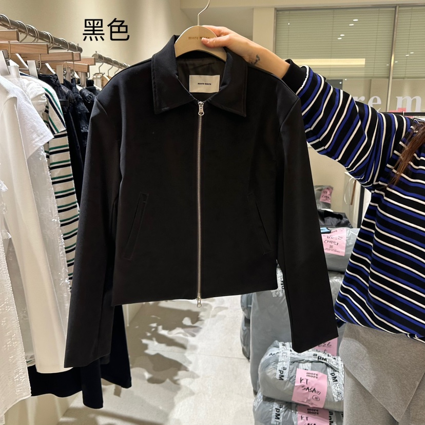 MOREMORE韓國㊣直郵東大門代購女裝新品時尚熱賣職業夾克皮革more more夾克圖色2