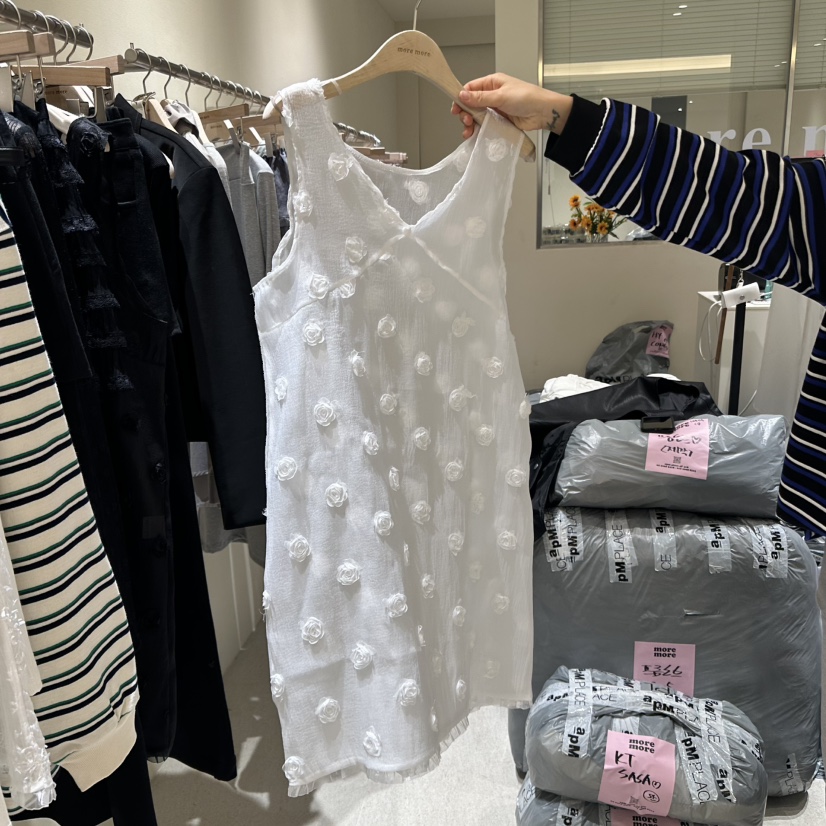 MOREMORE韓國㊣直郵東大門代購女裝新款25春夏職業人氣連衣裙more more連衣裙圖色1