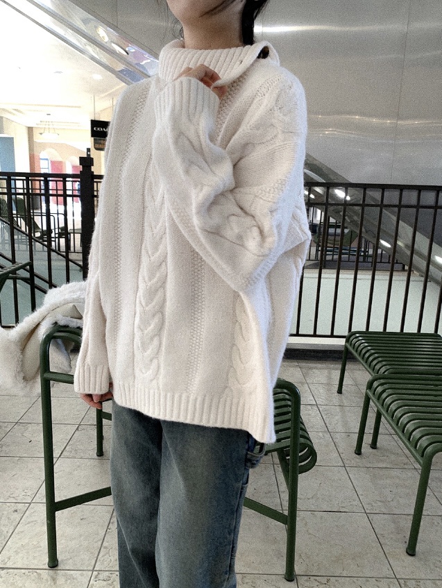 BONHEUR韓國直郵㊣東大門實拍女裝新品推薦人氣職業毛衣高領BONHEUR-2件起毛衣