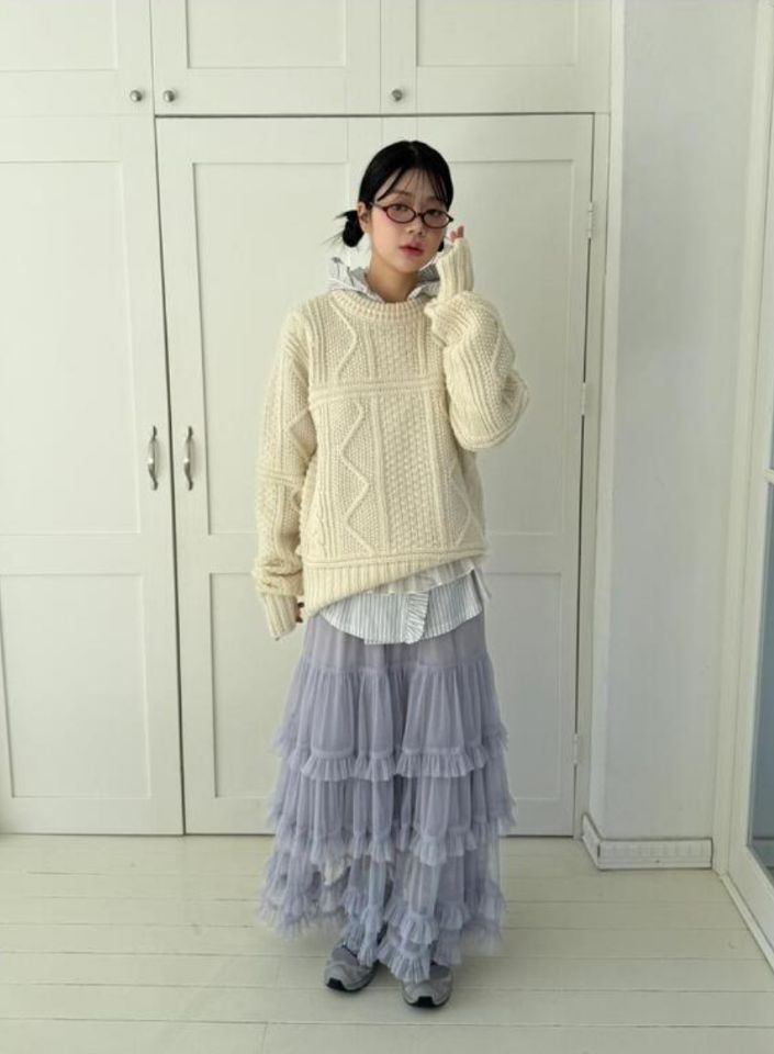 LIVE FOREVER韓國直郵㊣女裝新款推薦熱賣休閑職業25春夏毛衣LIVE FOR_EVER毛衣