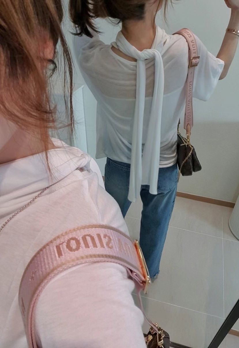 GENTLE B直郵韓國代購㊣女裝新款職業熱賣推薦T恤含脖帶天絲GENTLE B/LOVENTINAT恤