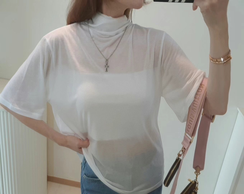 GENTLE B直郵韓國代購㊣女裝新款職業熱賣推薦T恤含脖帶天絲GENTLE B/LOVENTINAT恤