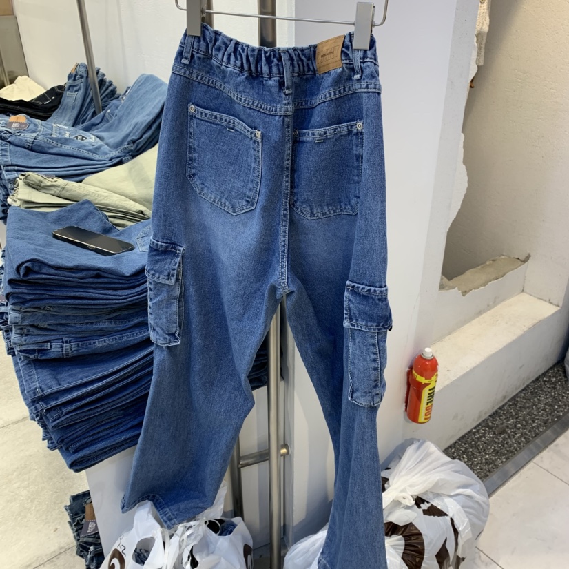 POCKET-Q直郵韓國代購㊣女裝新品熱賣時尚休閑人氣25春夏牛仔褲POCKET-Q牛仔褲
