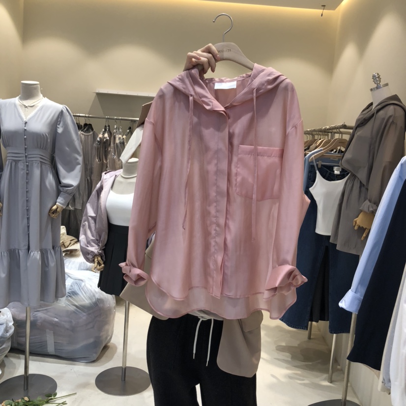 空韓國㊣直郵東大門代購女裝新品推薦人氣時尚襯衫蕾絲衫天絲HANNA21襯衫/蕾絲衫圖色4