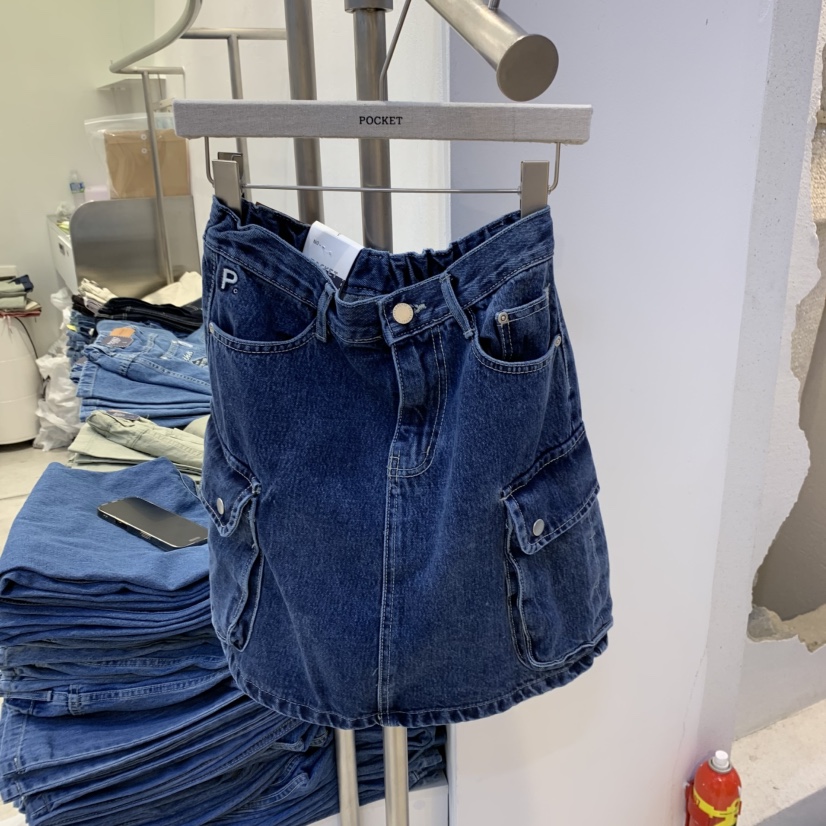 POCKET-Q直郵韓國代購㊣女裝新款職業25春夏熱賣休閑推薦短裙POCKET-Q短裙圖色1
